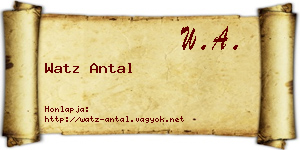 Watz Antal névjegykártya